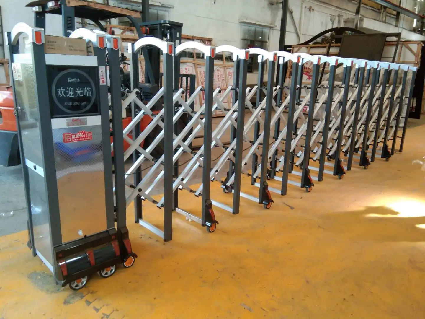 New design automatic gate electric retractable sliding doors with LED screen customized factory main gate stainless steel  door