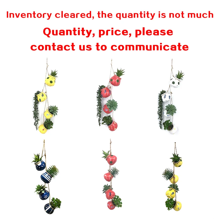 Inventory Parity Clearance Decorative Wall Hanging Fake Artificial Succulents Potted Plant Bonsai