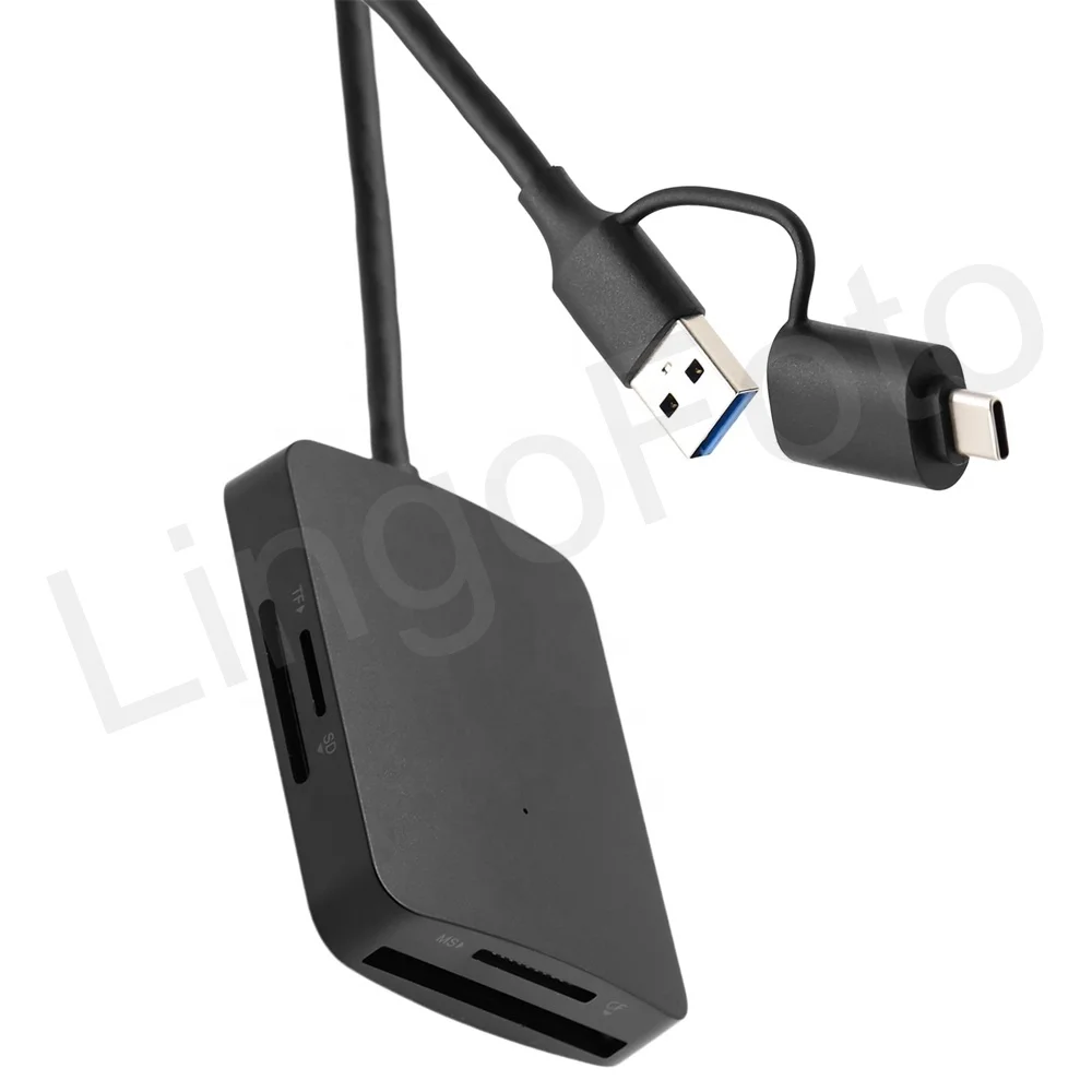 Устройство для чтения карт памяти 4 в 1 USB-USB-C на SD-MS CF-TF адаптер совместимый с телефоном компьютером ПК все