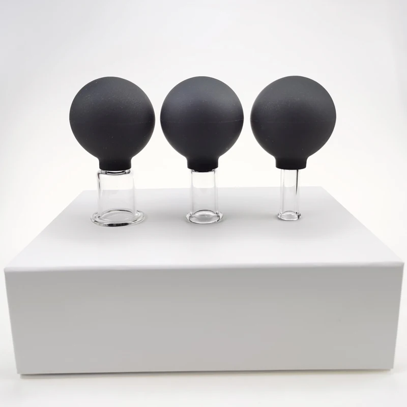 New Arrival! Set of 3 anti cellulite cup vacuum cupping massage facial suction cups therapy set facial massage plus