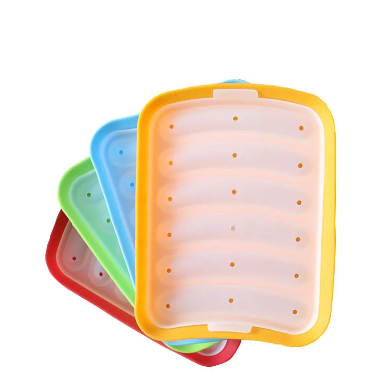 Non Stick 6 Cavity Homemade Sausage Tools Silicone Hot Dog Ham Mold For Baby Food Diy
