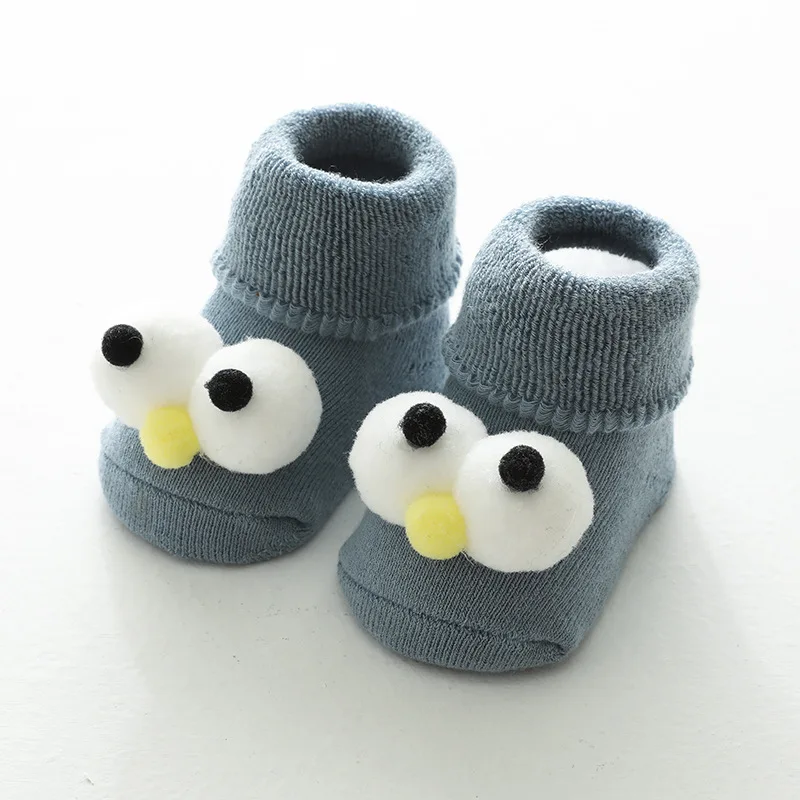 Autumn and winter Terry thickened baby socks stereoscopic doll cartoon glue non slip baby floor socks newborn