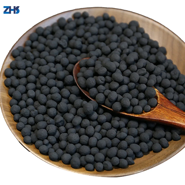 China ZHS factory OEM 800-1100mg/g high iodine activated carbon coconut shell ball for harmful gases