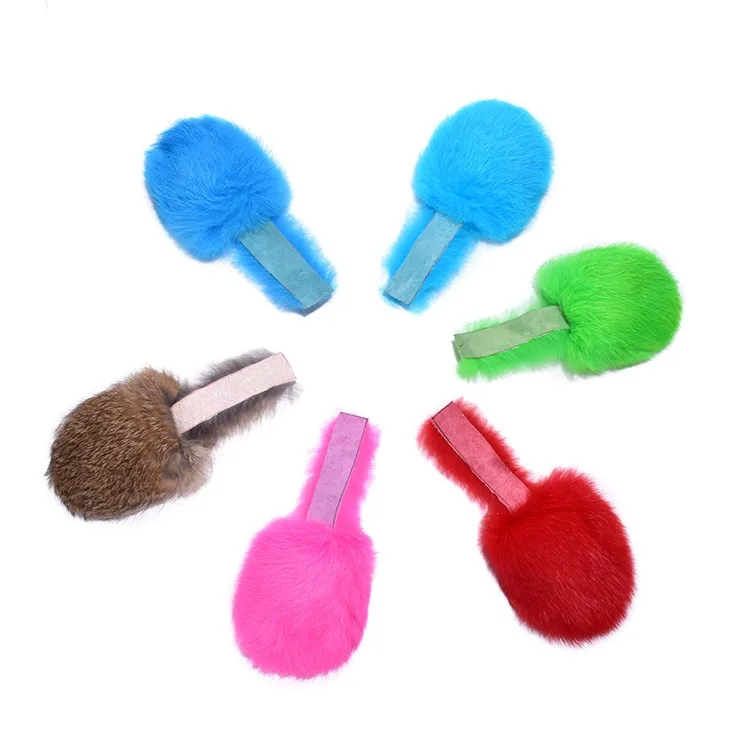 Wholesale Pet Fluffy Furry Noisy Rabbit Fur Squeaker Dog Toy mouse squeakers cat toy