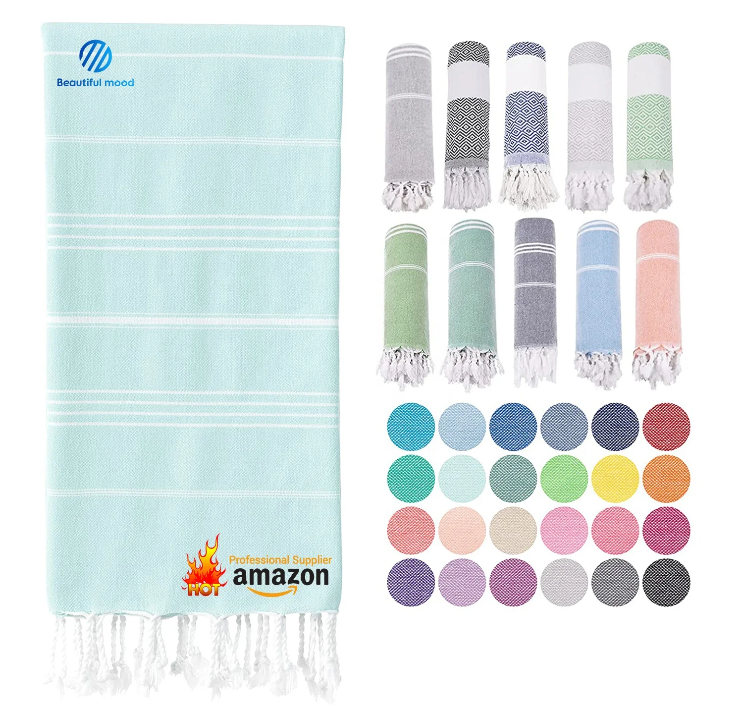 Пляжное полотенце с кисточками из 100% хлопка банное для взрослых турецкое