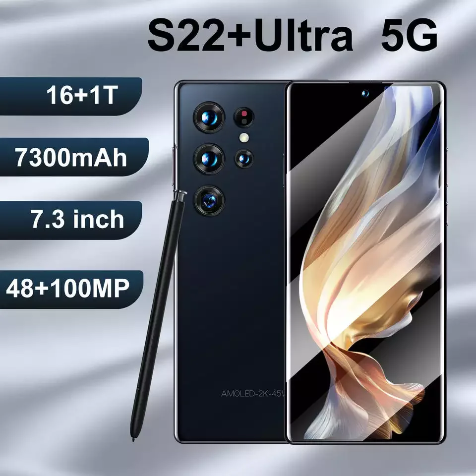 Smartphone S22+ U L Tr A 7.3-inch Water Drop Screen With Stylus Face Id Unlocked Cell Phone Full Netcom Mobile Phones
