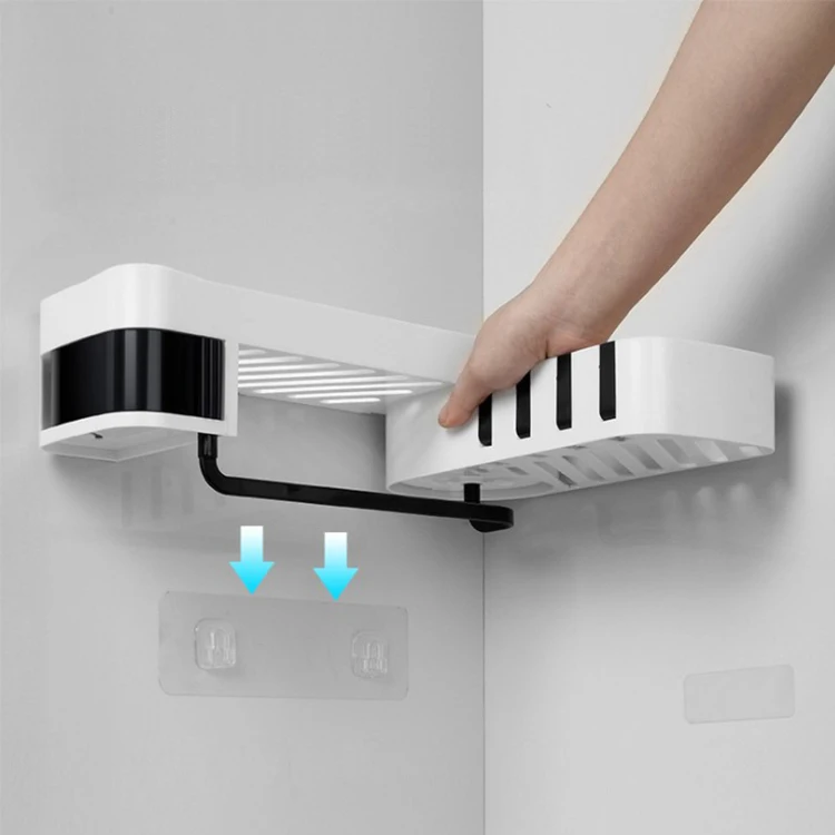 Multifunctional Plastic Kitchen Organizer Wall Holders Bathroom Storage Rack For Shampoo And Shower Gel