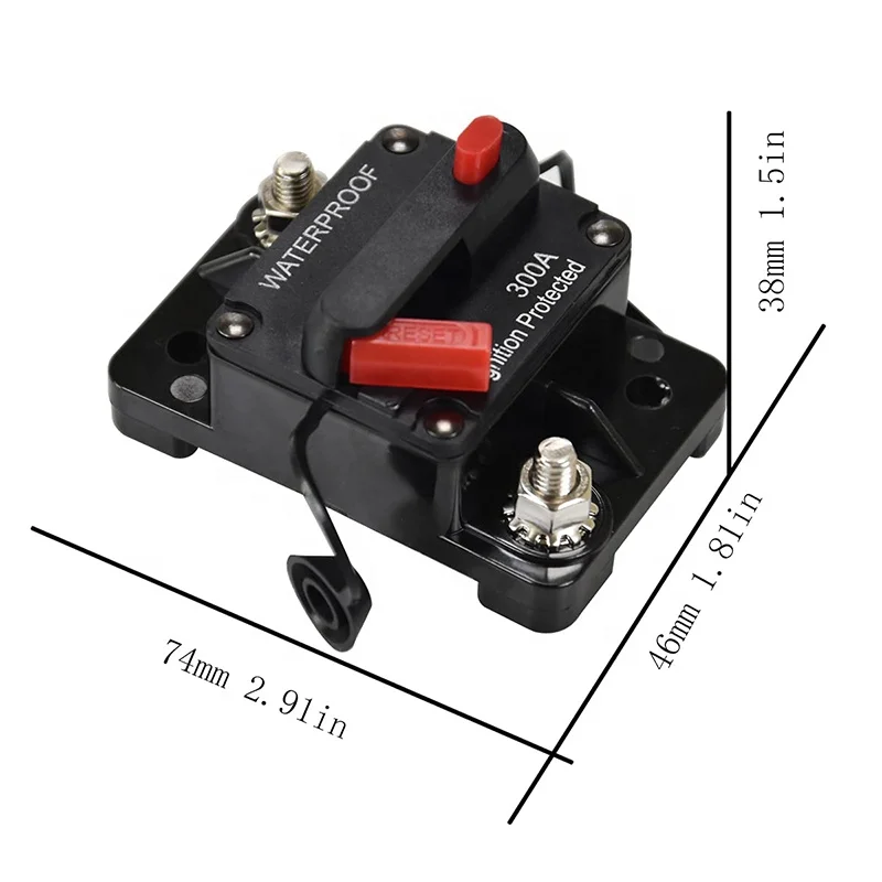 Waterproof 50 Amp Circuit Breaker Manual Reset for Car Truck Rv ATV Marine Trolling Motors Boat Vehicles,12V-48V DC