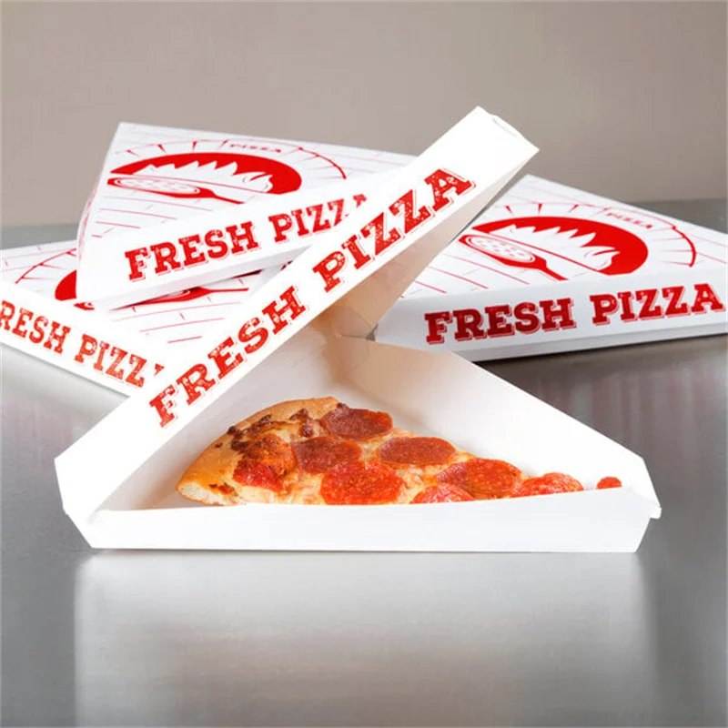 Wholesale Portable Custom Shape Logo Wedge Shaped Packaging Caja Para Pizza Triangular Single Triangle Tray Pizza Slice Boxes