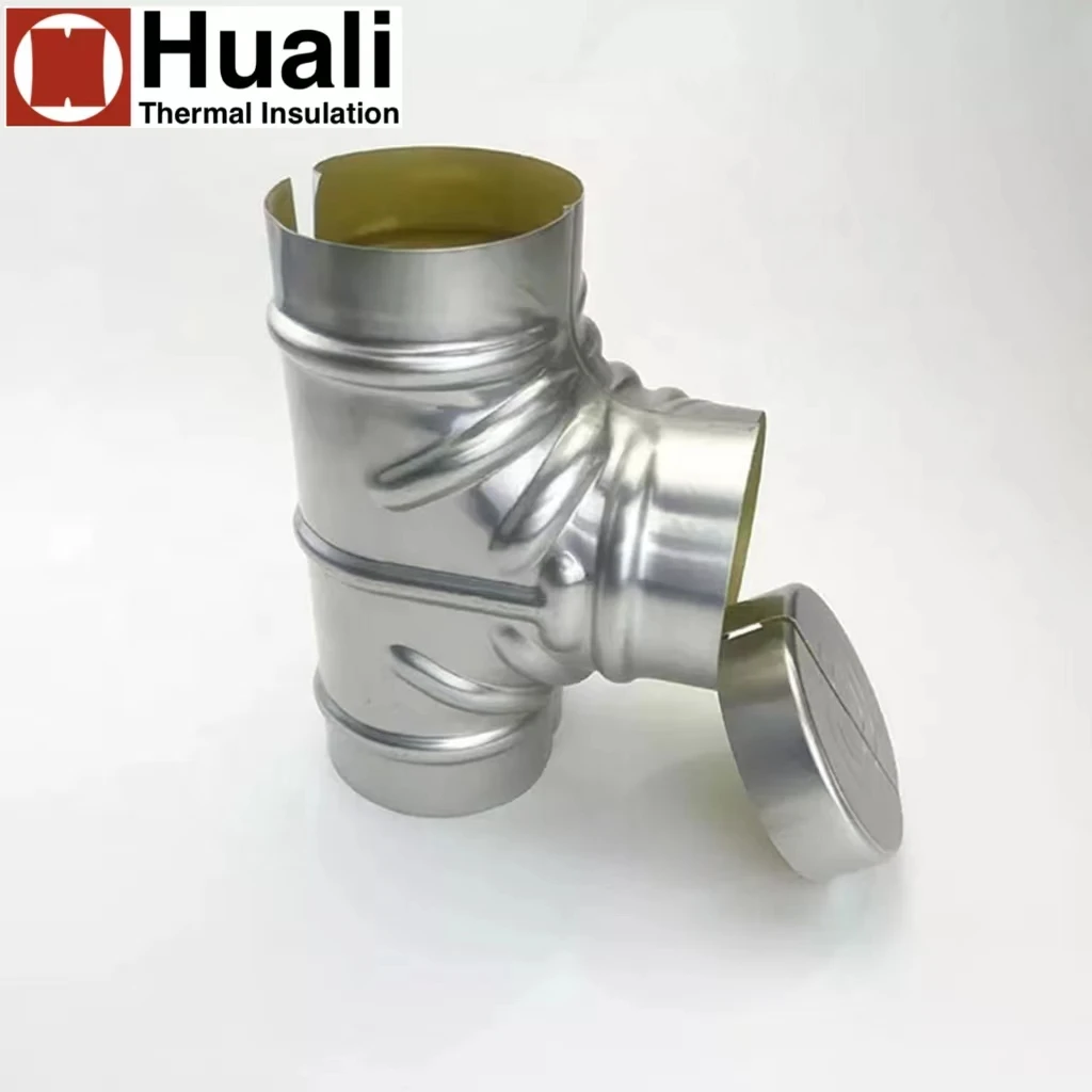 factory performed aluminum elbow insulation jacketing roll aluminum 2-half pressed elbow cover insulation