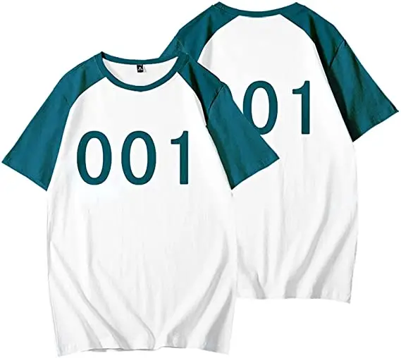 Hot Series Squid Game 001 Costume Cosplay Suit Jacket Clothing Shirt Tracksuit Sets for Kids with T-Shirt