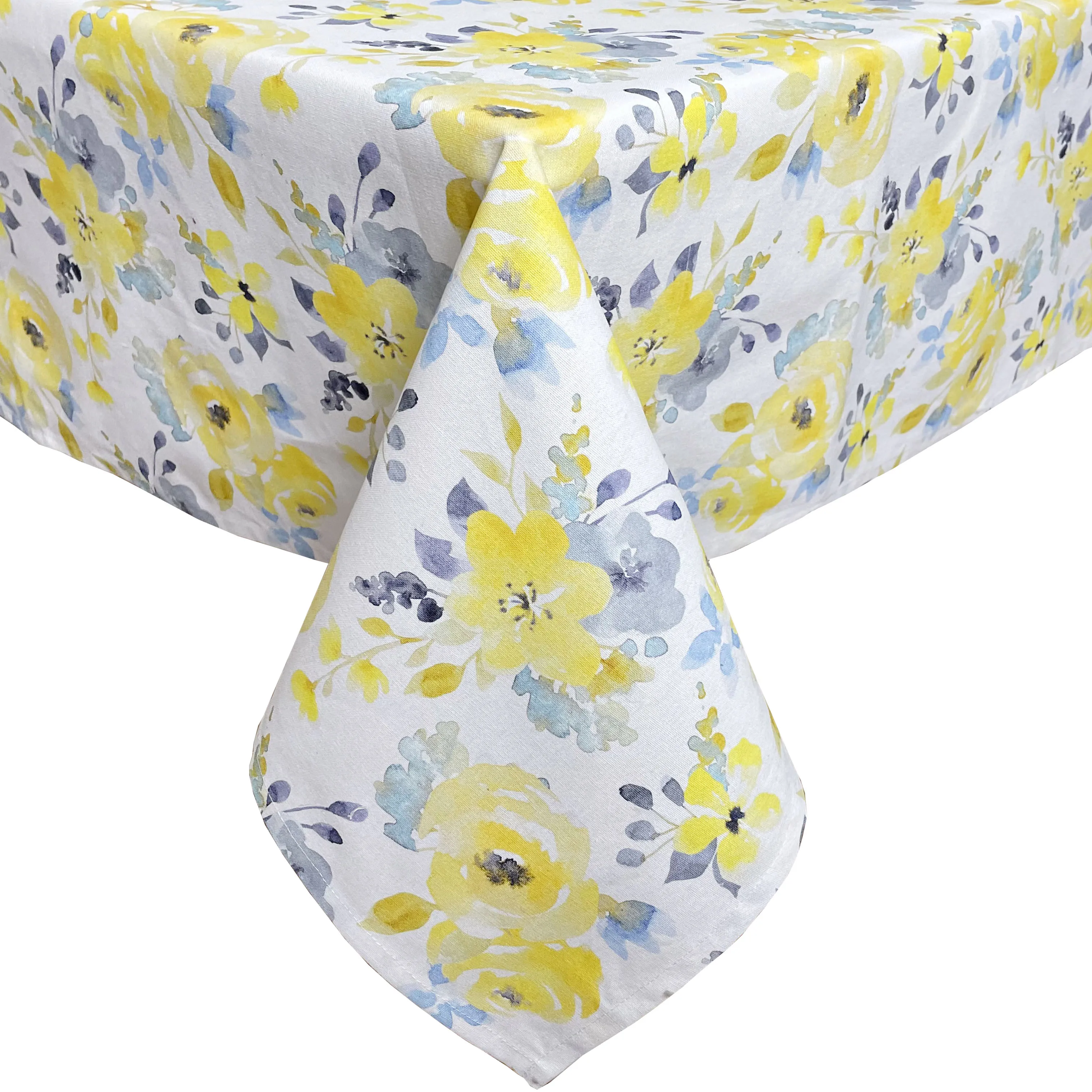 Wholesale Customized Nature Banquet Table Cover White Flower Table Cloth Kitchen Dinning Linen Cotton Restaurant Woven Square