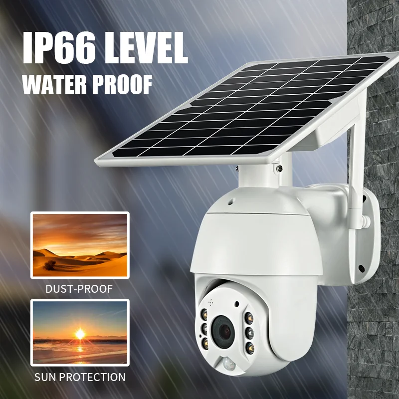 Full HD 1080P Dual Cameras Wireless Network Intelligent Solar Energy Alert Ptz Camera Outdoor Farm 4g Lte Solar Camera SD