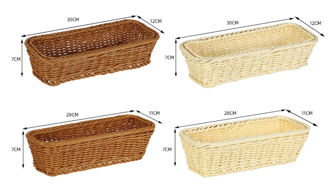 Kitchen Cutlery Storage Basket Hotel Restaurant Knife Fork Basket Household Chopstick Rectangular Imitation Rattan Basket