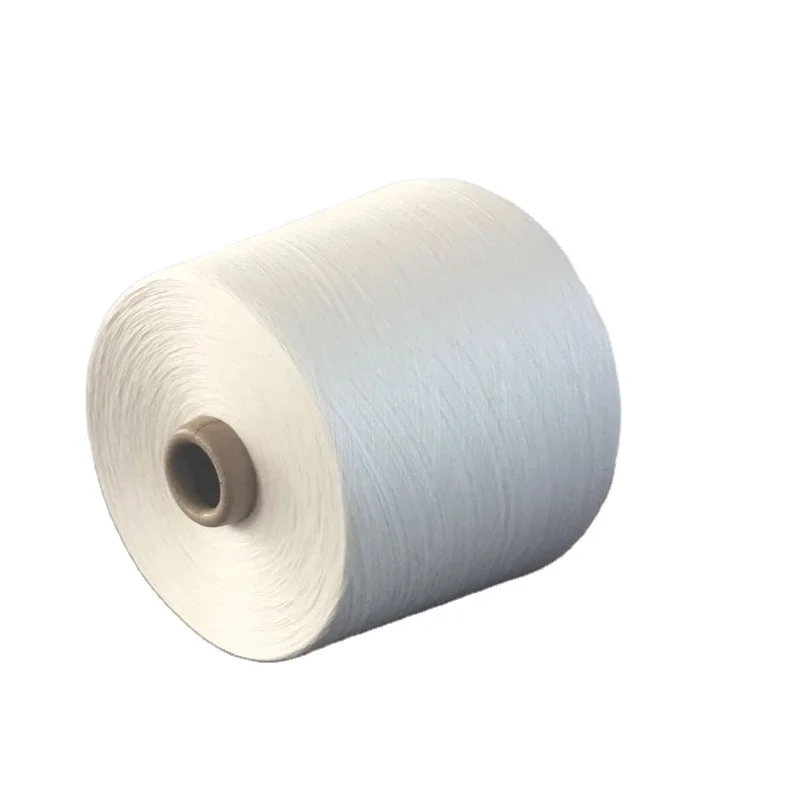 Low Price 50s/1 Raw White Recycled Polyester Spun Yarn for knitting and weaving