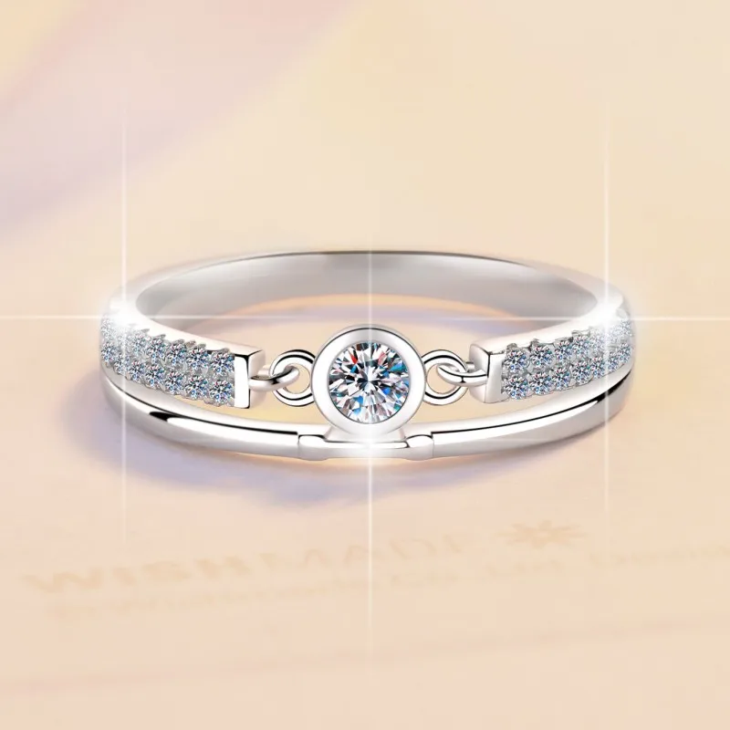 Husky Fine Jewelry Factory Price unique design Charm Gem S925 sterling silver 0.1CT VVS1 Moissanite ring For Wedding Engagement