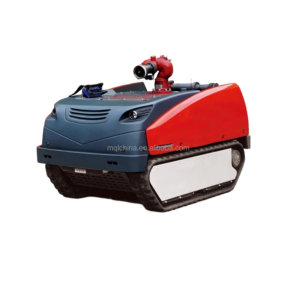 Rubber tracked all terrain forest and in side building rc control unmanned electric fire extinguishing robot