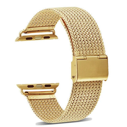 Premium Gold Milanese Loop Strap Watch Bands For Man And Woman Mesh Milanese Replacement Watchband For Apple Watch Band