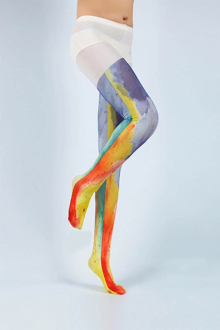 2022 new 3d print pantyhose sexy stockings cheap colored custom printed pantyhose