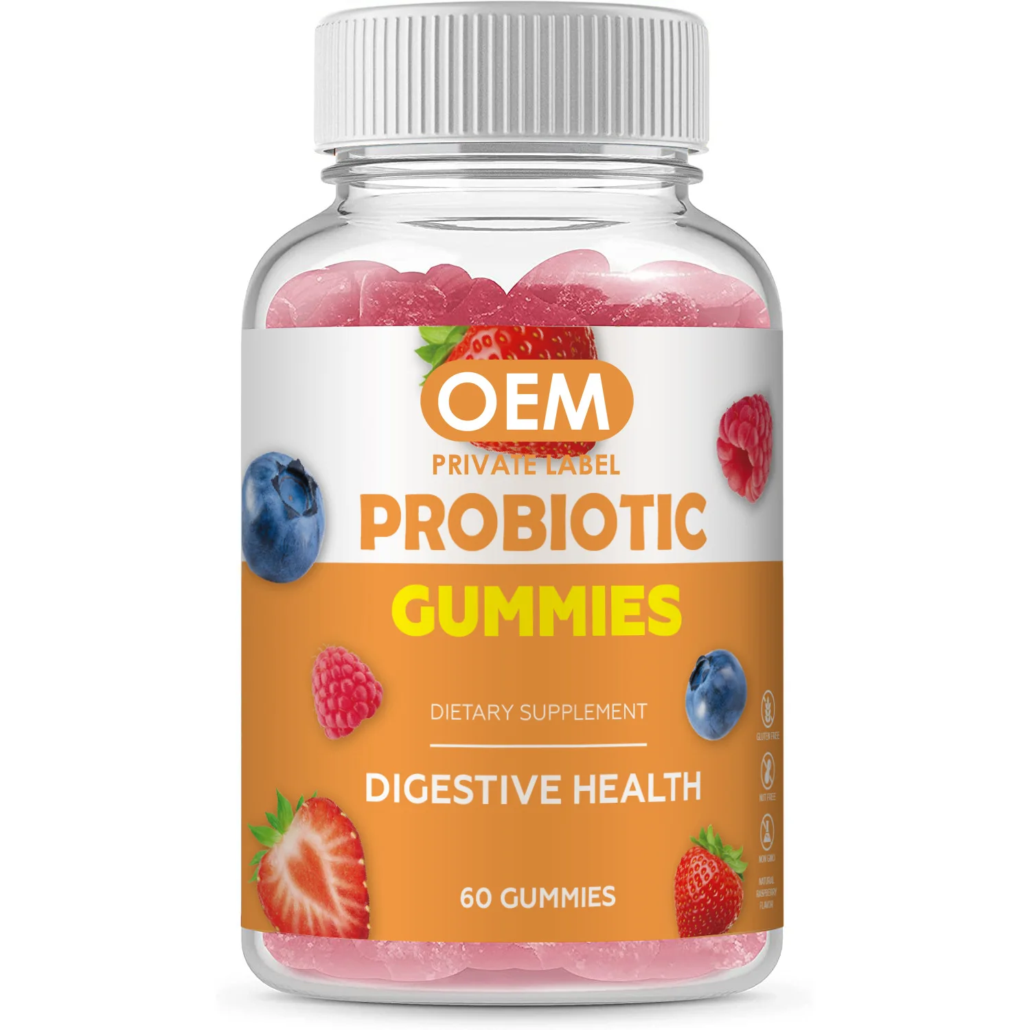 Private Label Vegan Probiotics Gummies Gut Digestive Health Gummy for Women Men