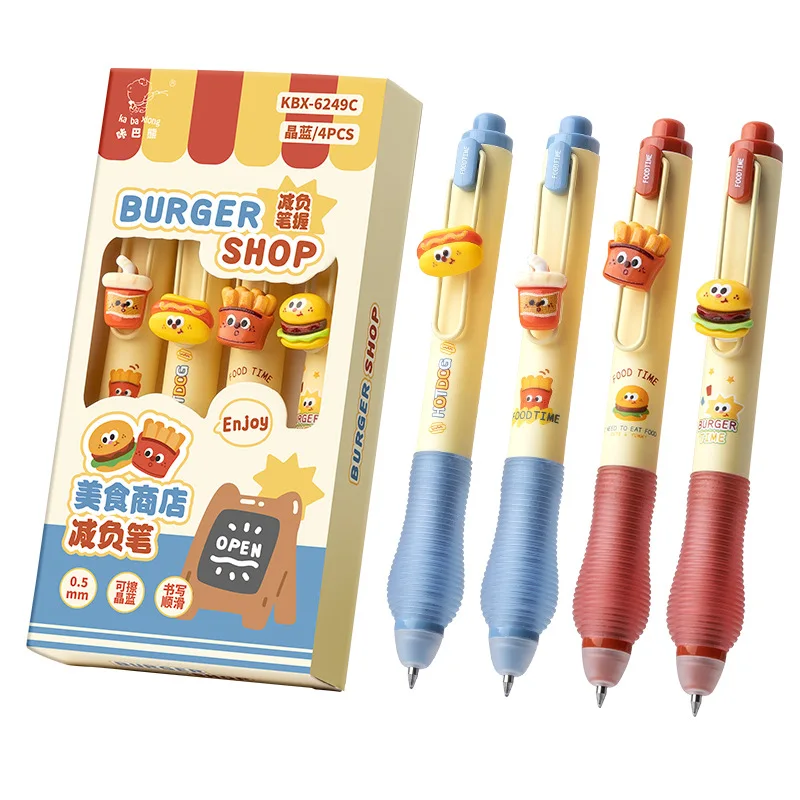 Korea Ins Bear Press Erasable Pen Candy Colors Blue Ink 0.5mm Erasable Gel Pen Washable Handle Writing Stationery pen gift set