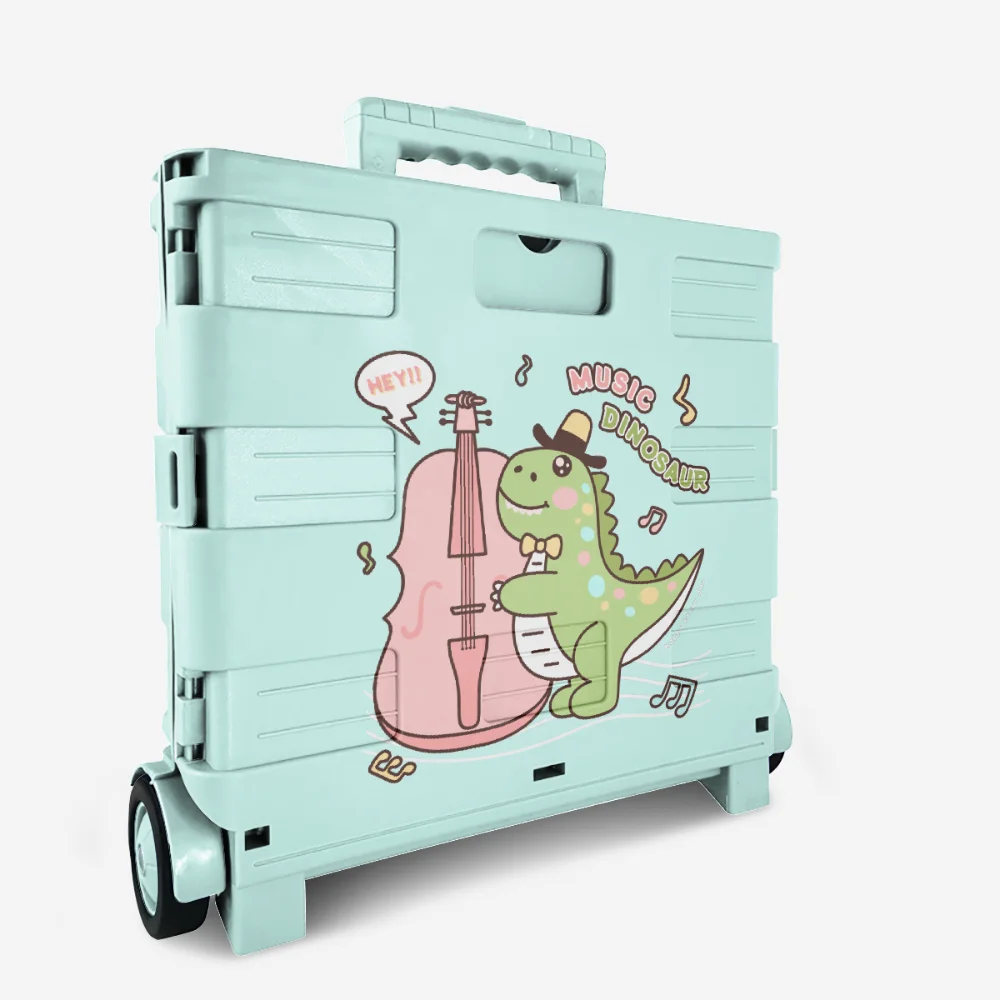 Hot Seller PP Folding Shopping Trolley Portable Plastic Trolley Bag with Steel Telescopic Handle for Supermarket Use