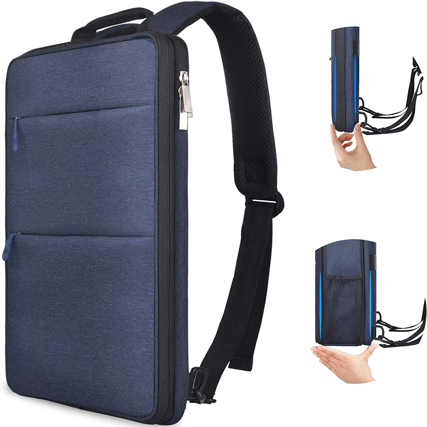 Slim and Expandable Laptop Backpack 16 Inch with USB Connector Business Bag Unisex Black Backpack Men Slim Backpack Notebook Bag