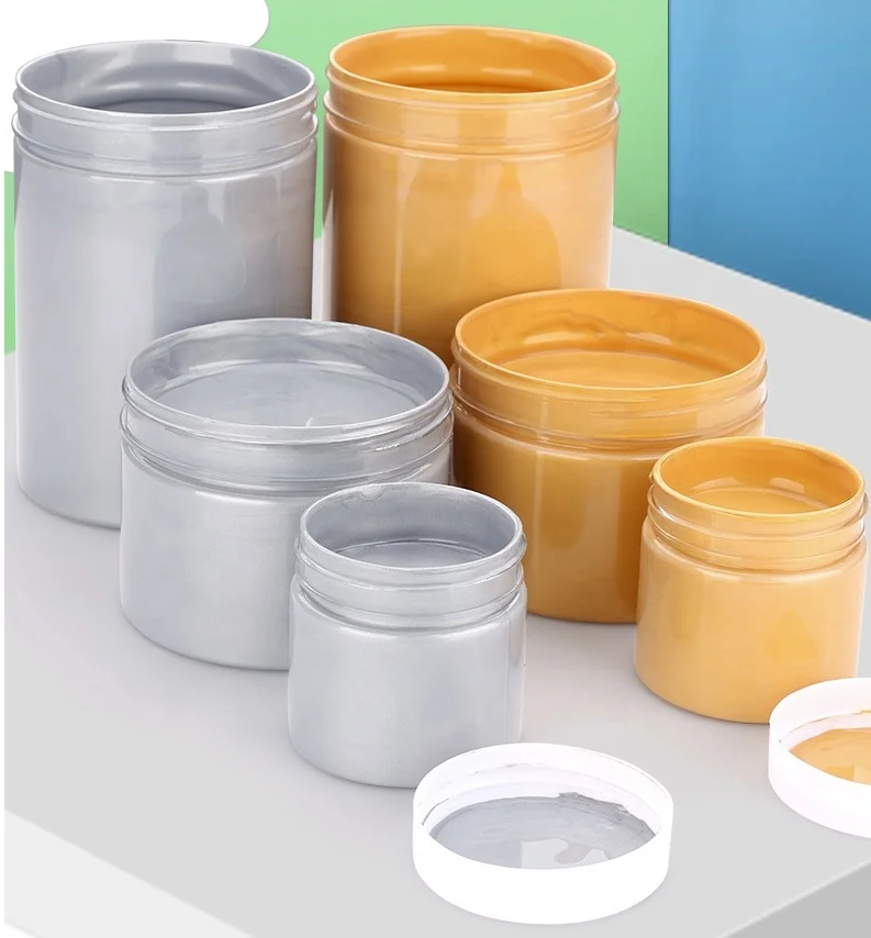 Gold Silver Color 500ml Acrylic Paint Cans Package Waterproof DIY Plaster Doll Paint