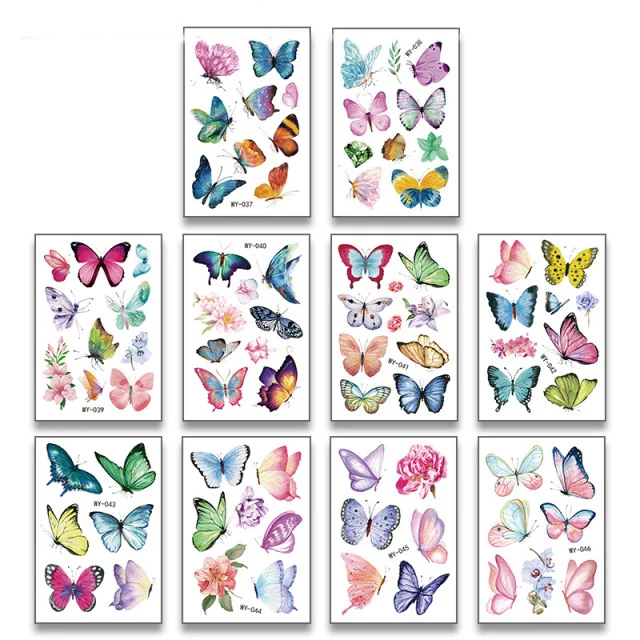 Colourful Waterproof Ink Printing 3D Butterfly Tattoo Sticker