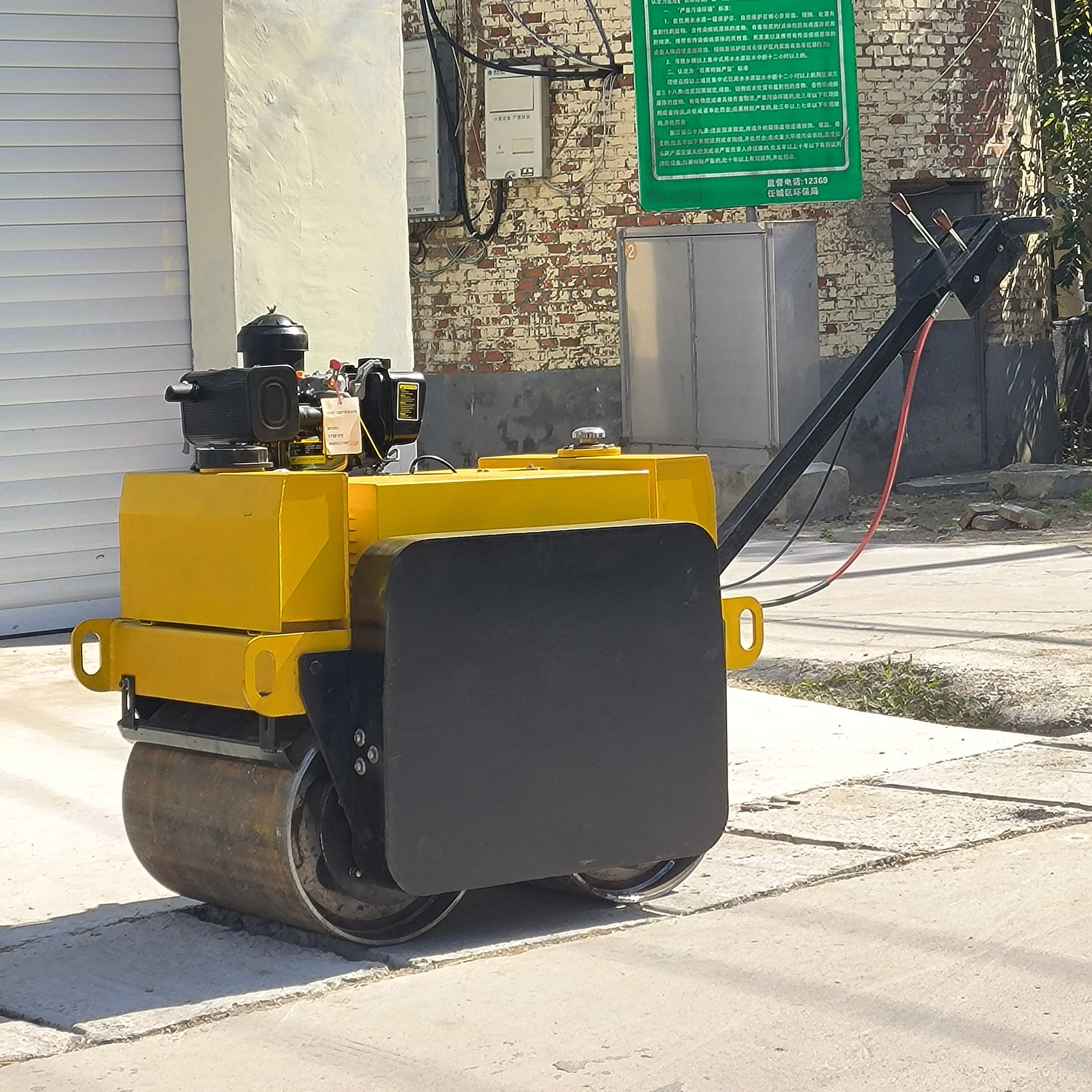Manufacturers direct hand - type double steel roller  Drum compactor  Vibration round roll  Small rollerDouble roll roller