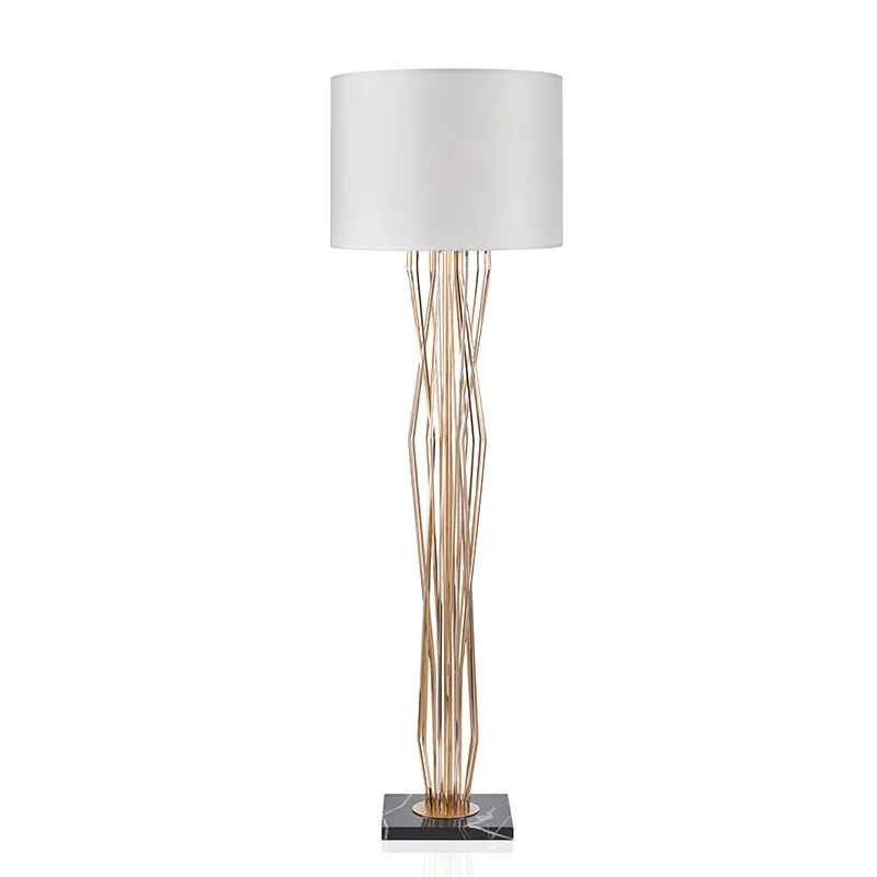 Postmodern Light Luxury Metal Marble Floor Lamp Hotel Living Room Bedroom Study Vertical Creative Design Lamp