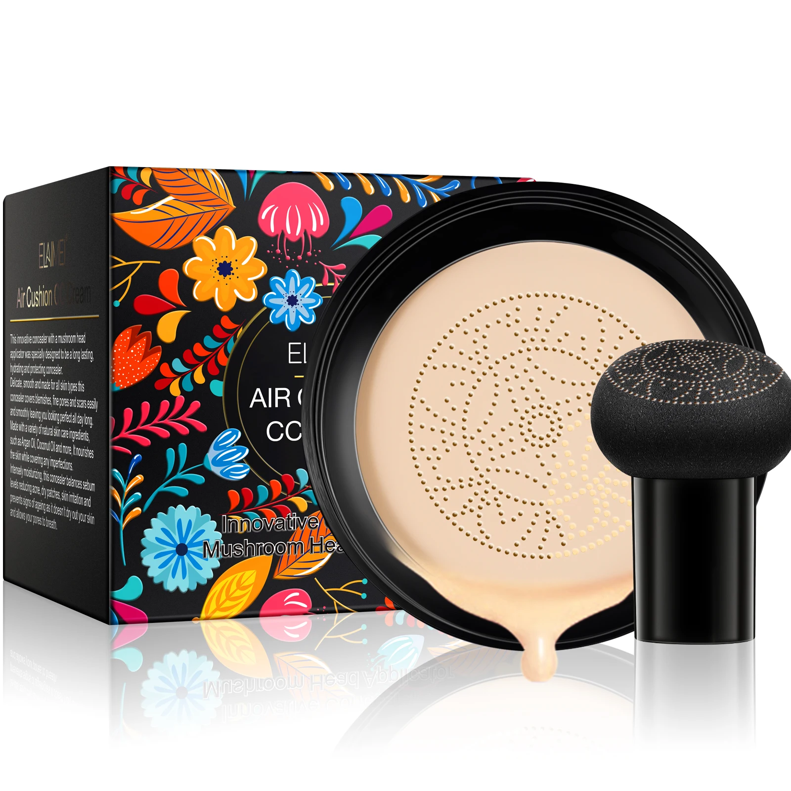 ELAIMEI High Quality Air Cushion CC Cream Mushroom Head Foundation For Women Makeup