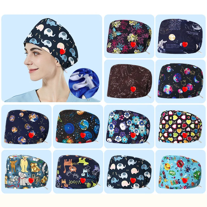Nursing Working Surgical Scrub Cotton Medical Nurse Operating Room Caps