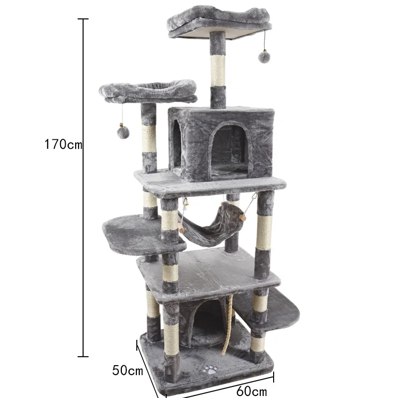 wholesale big wooden scratcher tower cat tree house