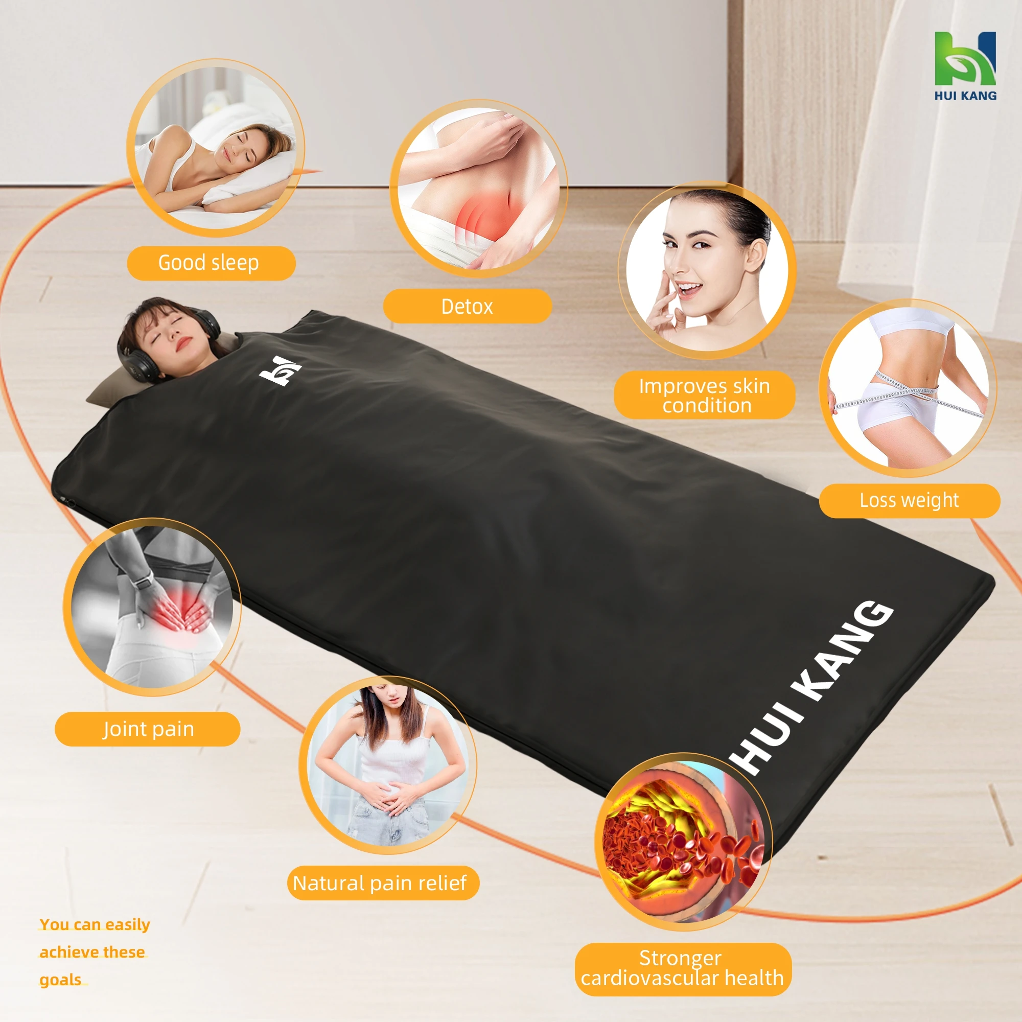Household Higher Dose Sauna Slimming Zipper Far Infrared Sauna Blanket For Detox And Weight Loss