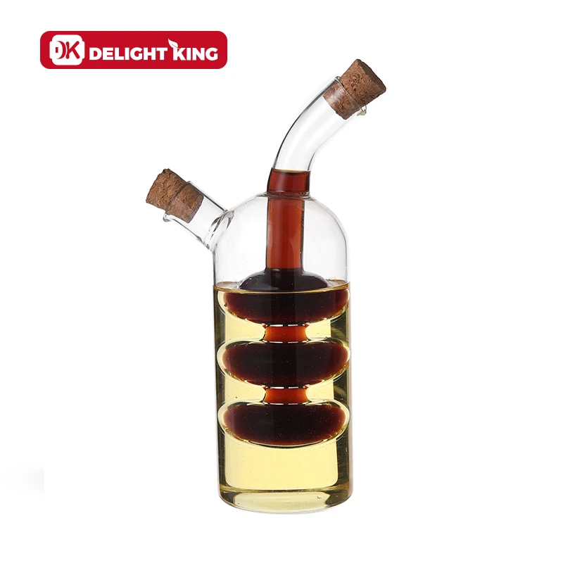 2 in 1 Glass Jars for Oliver oil and vinegar dispenser cruet 200ml bottle pot separation kettle sets