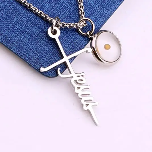 Faith Cross Necklace Religious Jewelry Inspirational Christian Gift