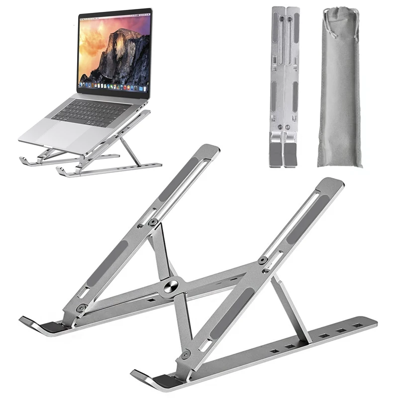 Aluminum Support Adjustable Ergonomic Device Phone And Computer Desks Portable Foldable Laptop Stand For Sale