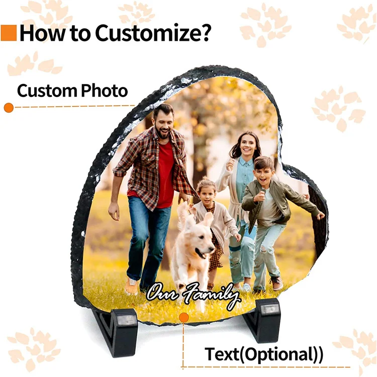 Sublimation Photo Slate 3D Heat Transfer Printing Sublimation Blank Stone Rock Photo Frame Slate Photo Slate