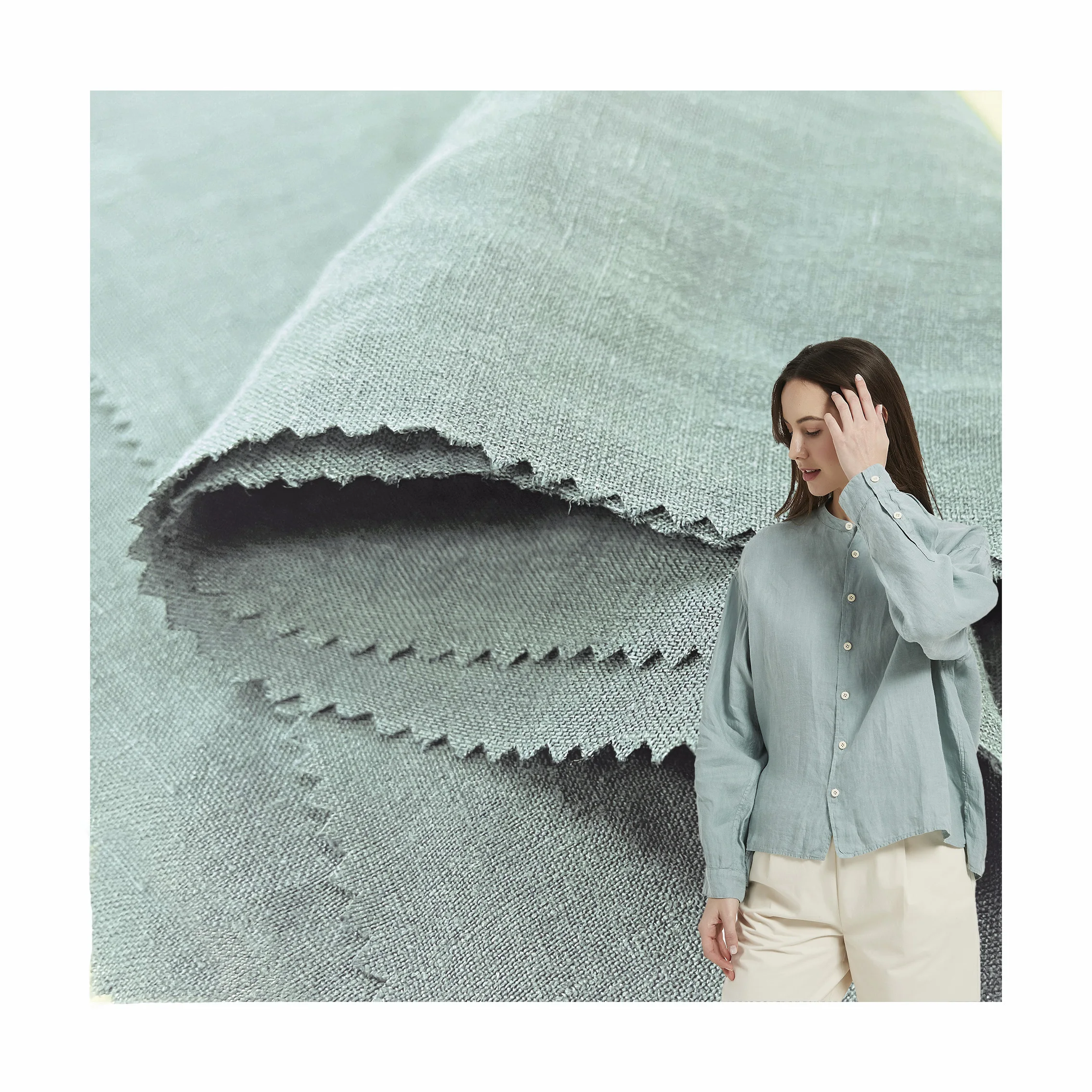 Factory Price Superlative ECO-friendly 100% linen Organic fabric  for garment