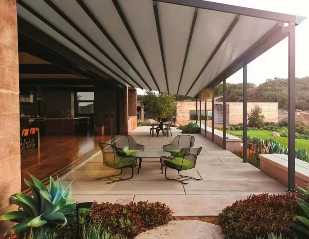 Garden Opening Gazebo Waterproof Folding Pergola System Aluminium Gazebo Electric Roof Pergola