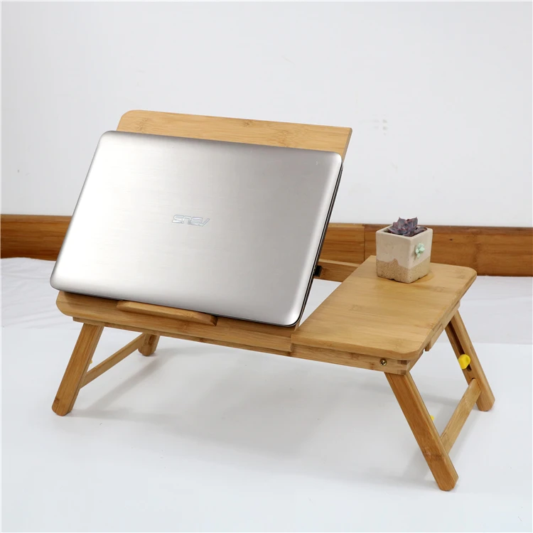 Factory supplier laptop stand table high quality foldable laptop desk bamboo wooden folding table