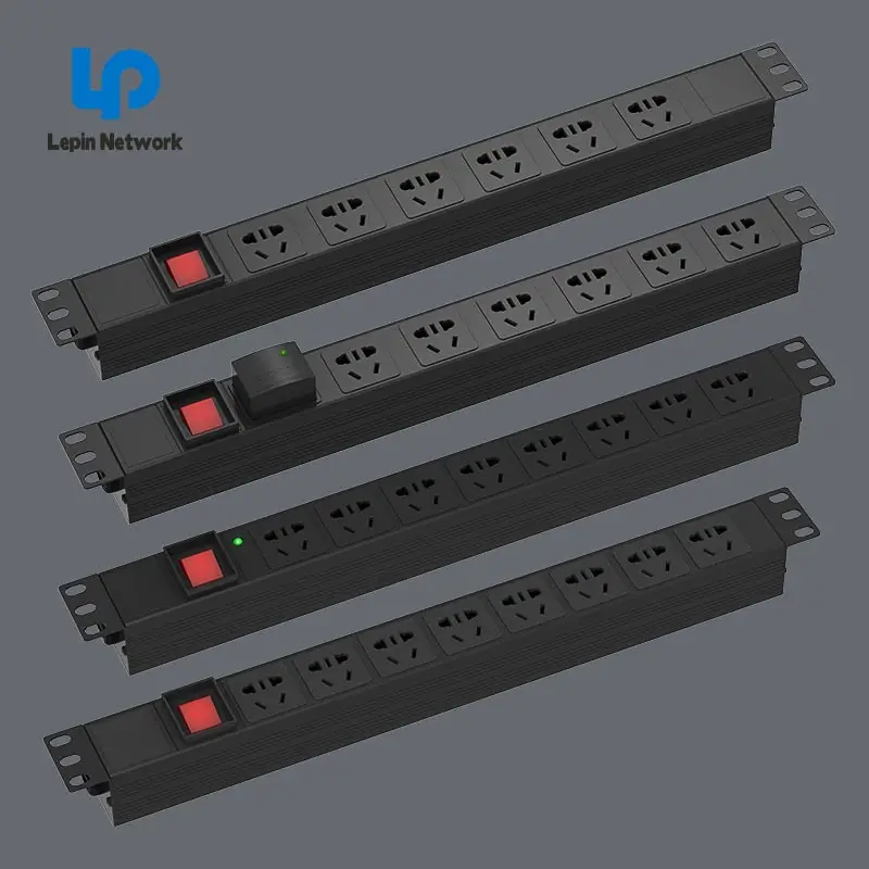 Customized 19' power distribution network Germany socket 8 port pdu 1u 19inch 16A 220V switch pdu