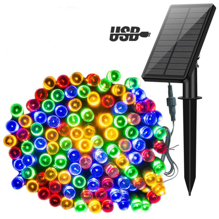 100 led 12mtr Solar Power String Lights Waterproof IP65 Christmas Led Lights For Holiday Party Outdoor Decoration