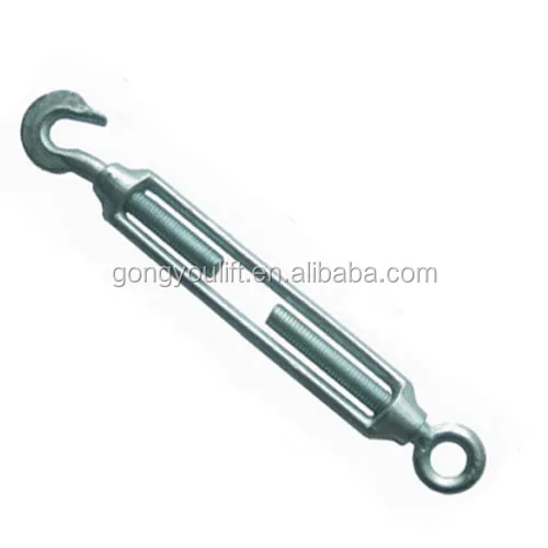 Heavy Duty Drop Forged U.S Type  Turnbuckle Stainless Steel Open Body Forged Wire Rope Turnbuckle Eye-Hook