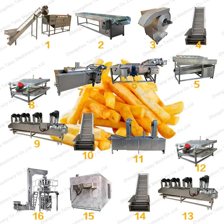 fully automatic 500kg/h frozen french fries production line