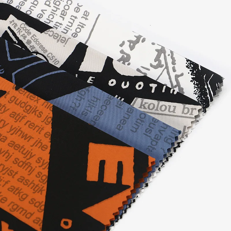 
Chinese Factory Direct Retro Newspaper Style Letters Printed 100% Soft Polyester Fabric 