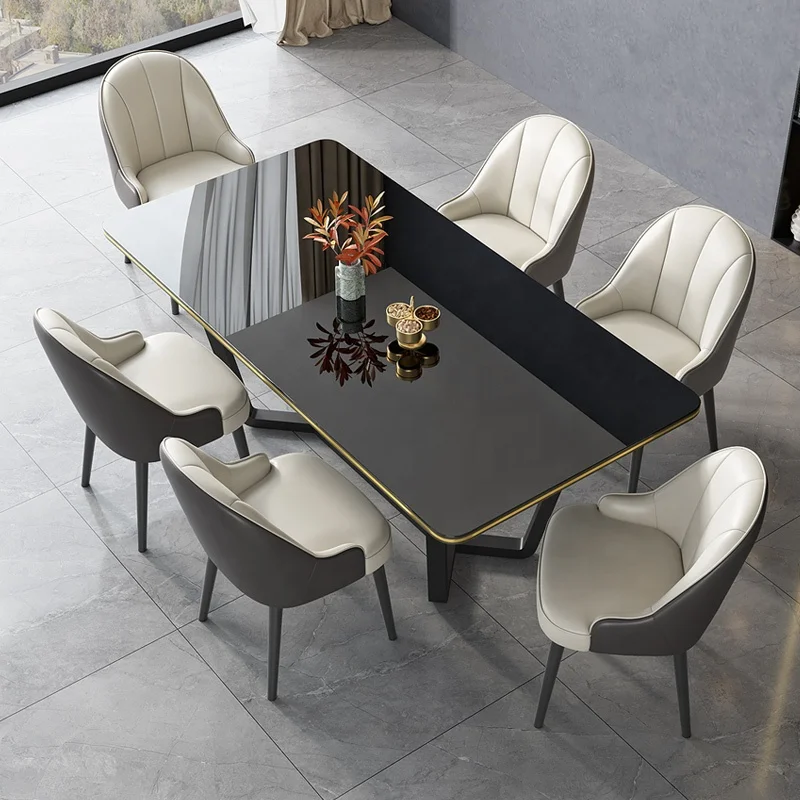 Wholesale Modern Luxury Furniture Fashion Tempered Glass Top Dining Table