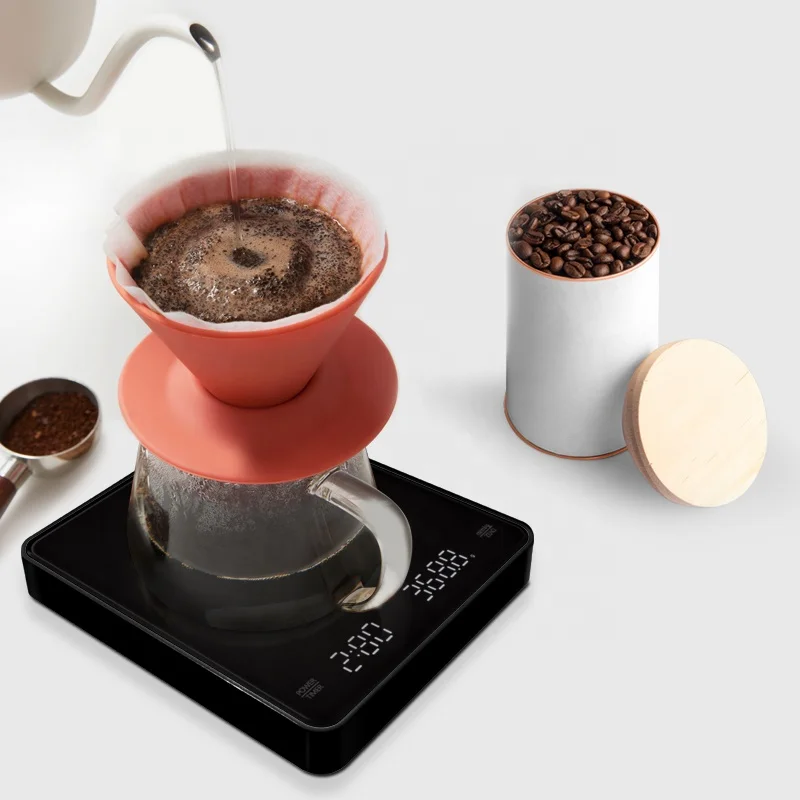 New Design Glass Platform 0.1 Gram Mini Digital Coffee Scale 3kg Electronic Coffee Weighing Scale