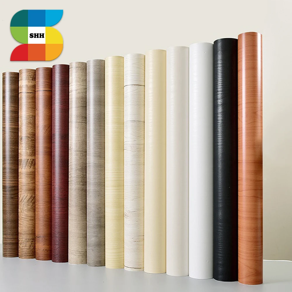 PVC Waterproof Embossed Wood Grain Self Adhesive Wallpaper Roll
